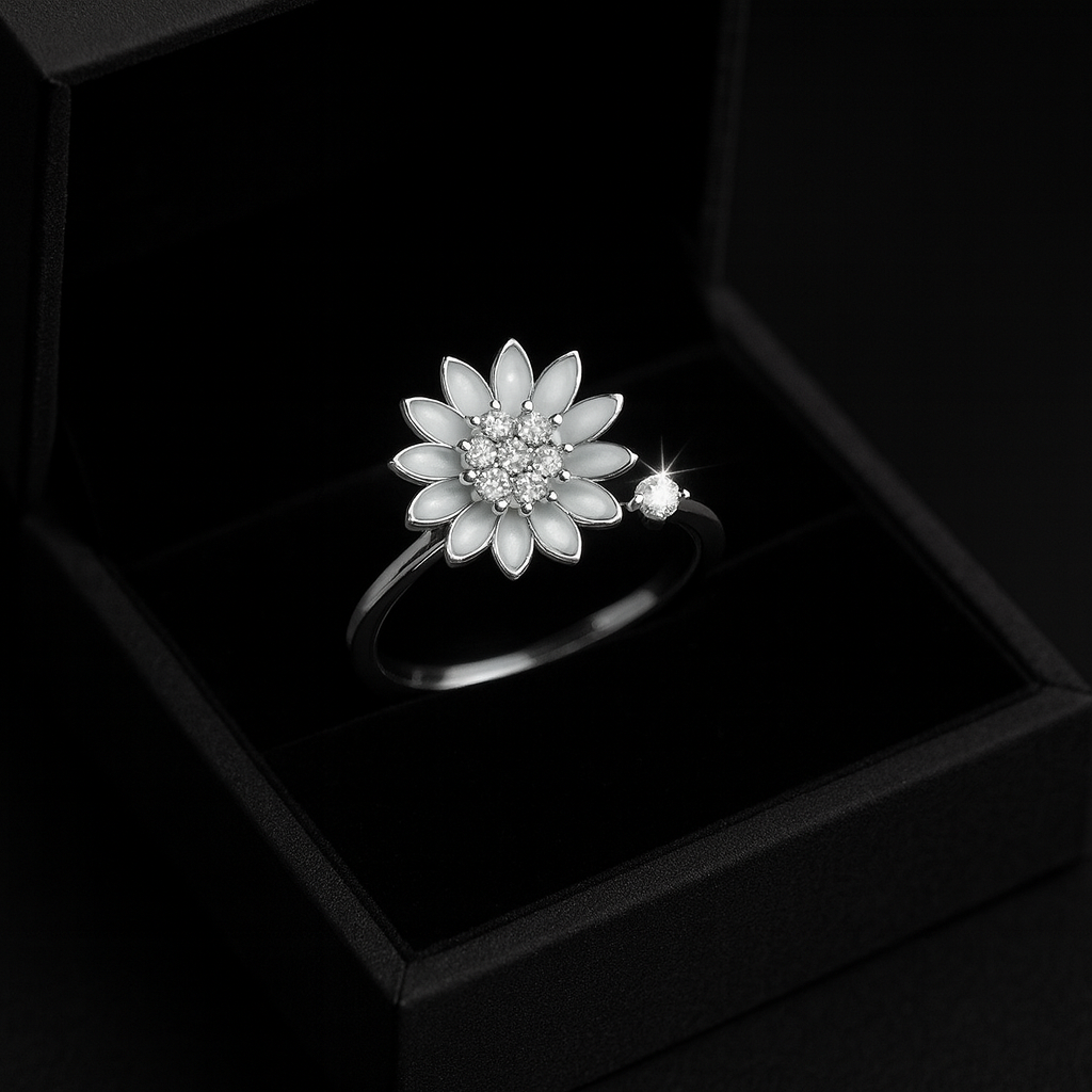 ✨ Spinnable Sunflower Sparkle Ring (Trending)
