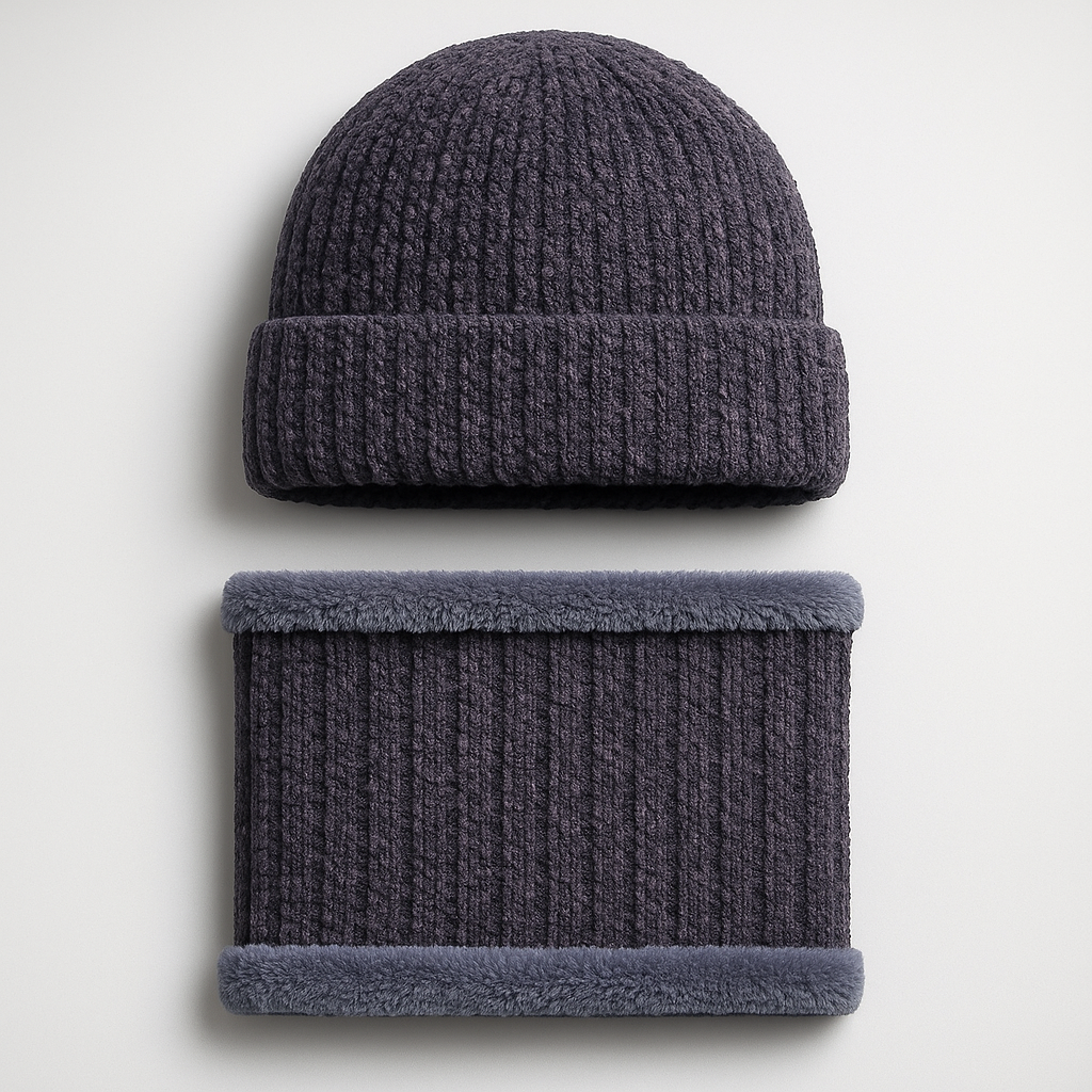 Winter Premium Fleece-Lined Beanie + Neck Warmer Set (Premium Edition)
