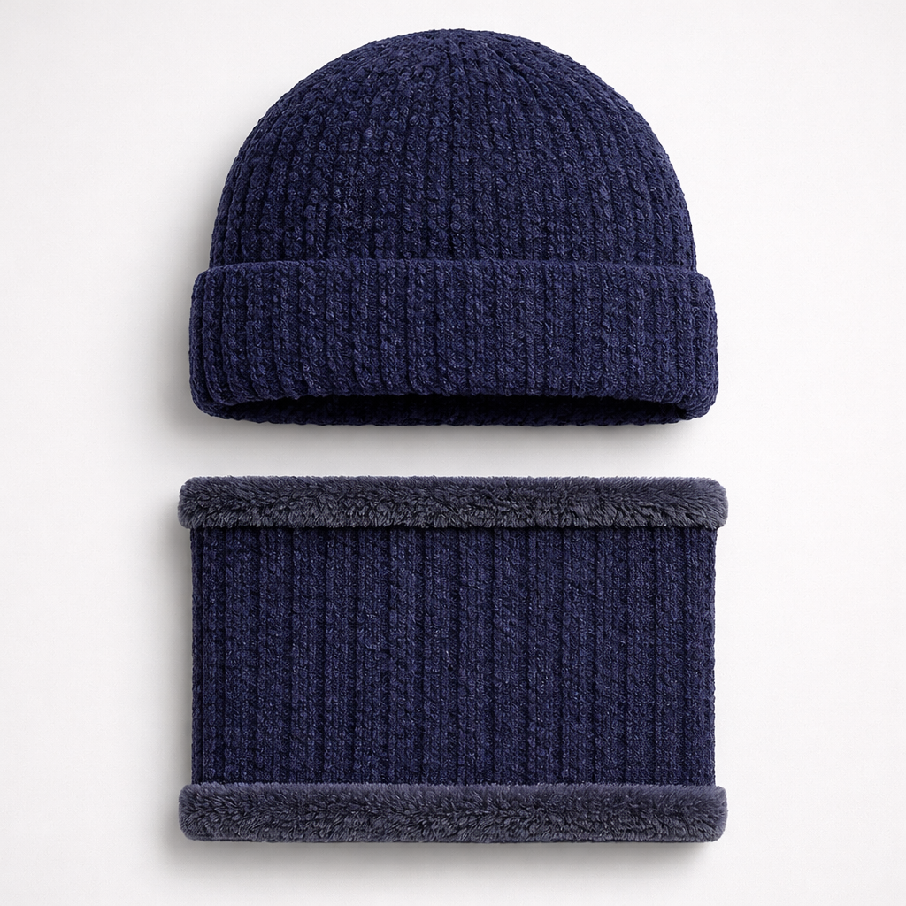 Winter Premium Fleece-Lined Beanie + Neck Warmer Set (Unisex)