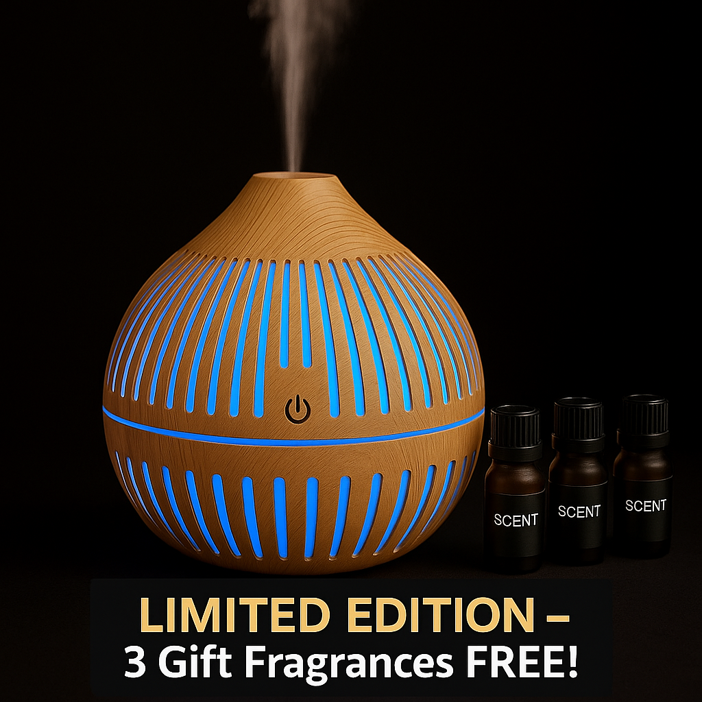 Luxury LED Humidifier + 3 Free Fragrances – For Car & Room!
